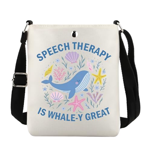 JTOUK Speech Therapy Crossbody Bag Speech Pathologe Gift SLP Speech Language Pathologe Gift, Speech Whale Cb Eu, 8.27 Inches ×6.5 Inches × 0.79 Inches von JTOUK