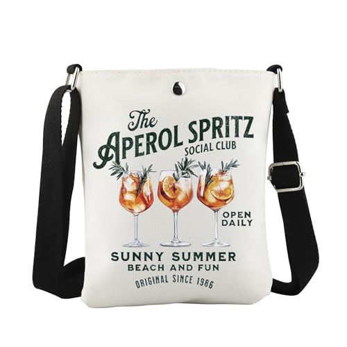JTOUK The Aperol Spritz Social Club Umhängetasche, italienisches Sommer-Spritz-Trinkgeschenk für Cocktail-Liebhaber, Sunny Summer Cb EU, 8.27 Inches ×6.5 Inches × 0.79 Inches von JTOUK