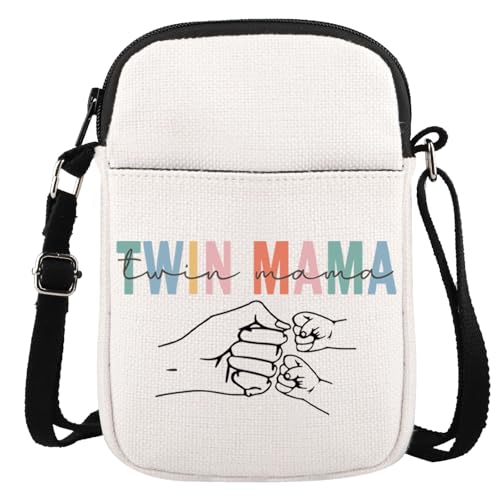 JTOUK Twin Mama Crossbody Bag Mom Of Twins Gift Mommy To Be Gift New Mom Messenger Bag Mothers Day Present from Twins, Twin Mama Cr EU, 5.91 Inches ×8.27 Inches von JTOUK