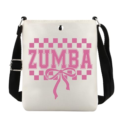 JTOUK Zumba Umhängetasche Zumba Tanzlehrer Geschenk Fitnessstudio Workout Geschenk Gym Sport Cross Training Merch, Bow Zumba Cb EU, 8.27 Inches ×6.5 Inches × 0.79 Inches von JTOUK