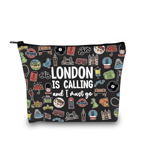 London Mädchen Wochenendgeschenk London England UK Reise Souvenir Geschenk London Zubehör Tasche London Reise Kulturbeutel, Must Go London Blk EU, Kosmetiktasche mit Aufdruck von JTOUK