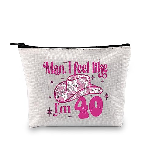 Nashville 30./40./21. Geburtstag Geschenk Cowgirl Turning 30/40/21 Bday Gift Man I Feel Like I'm 30/40/21 Cowgirl Geburtstag Make-up Tasche, I'm 40 Bag EU, Kosmetiktasche mit Aufdruck von JTOUK