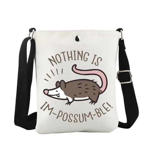 Nothing Is Im-possum-ble Umhängetasche, süßes Opossum-Geschenk für witzige Tierliebhaber, Nichts ist Cb Eu, 8.27 Inches ×6.5 Inches × 0.79 Inches von JTOUK