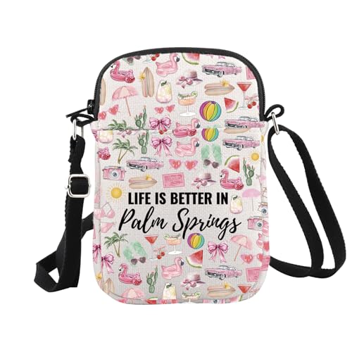 Palm Springs Geschenke für Frauen, Palm Springs Partygeschenk, Life is Better in Palm Springs Reisegeschenk, Make-up-Tasche, In Palm Springs Cr EU, Kosmetiktasche mit Aufdruck von JTOUK