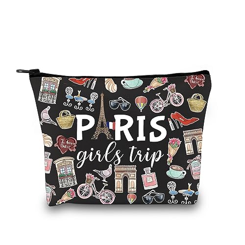 Paris Mädchen Reise Geschenk Paris Mädchen Wochenende Geschenk Urlaub in Paris Geschenk Paris Thema Reisetasche Paris Skyline Geschenk für Sie Frankreich Urlaub Make-up Tasche, Girls Trip Paris Black von JTOUK
