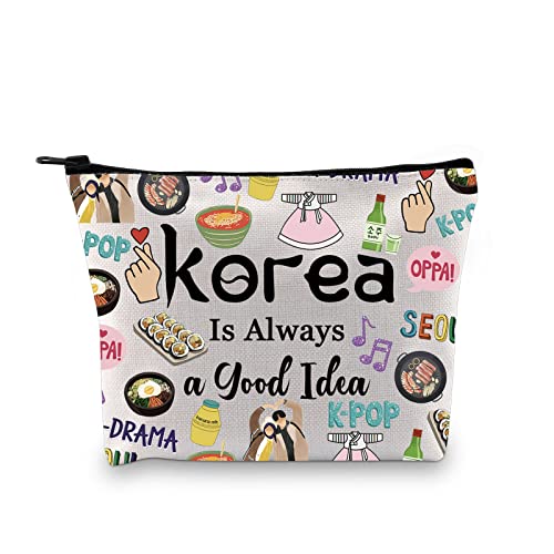 Südkorea Reise Urlaub Reise Souvenir Geschenk Korea Junggesellinnenabschied Reise Geschenk Südkorea Reise Zubehör Tasche für Korea Mädchen, Good Idea Korea EU, Kosmetiktasche mit Aufdruck von JTOUK