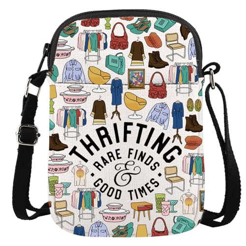 Thrift Store Lover Gift Thrift Shopper Geschenk Thrifting Rare Finds Good Times Crossbody Bag für Thrifter, Thrifting Cr Eu, 5.91 Inches ×8.27 Inches von JTOUK