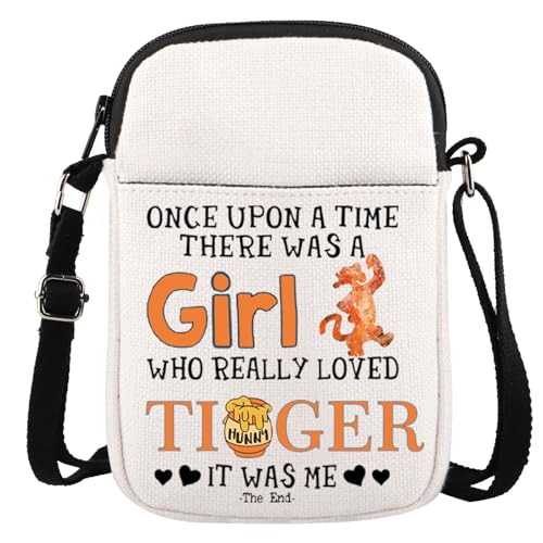 Tiger Cartoon Character Gift There Was Who Really Loved Tiger Zipper Crossbody Bag for Fans, Loved Tiger Cr EU, 5.91 Inches ×8.27 Inches von JTOUK