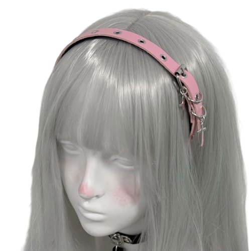 Grommet Heißes Mädchen Haare Reifen Mit Kreuzen Charm 2000er Ästhetischer Kopfbekleidung Accessoire Photo Requisiten Gothic PU Hairband Punk Croses Design Design Grommet Heißes Mädchen Haare Reifen Mit Kreuzen Charm 2000er Ästhetischer Kopfbekleidung Accessoire Photo Requisiten Gothic PU Hairband Punk Croses Design Design von JTQYFI