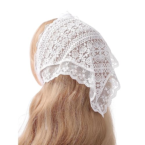 Hübsches Spitzen Bandana Transparentes Haartuch Zum Binden Kopftuch Blumenmuster Atmungsaktiver Turban Für Mädchen Foto Requisiten Spitzen Stirnbänder Für Frauen Breite Blumen Braut von JTQYFI