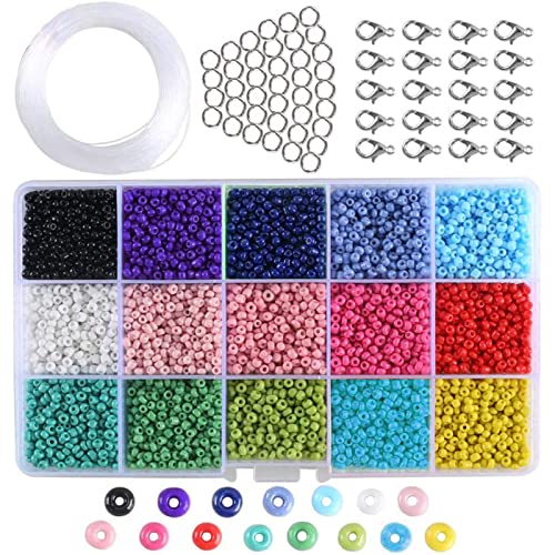 JTQYFI 7000 Stück/Set Glas Rocailles Kleine Bastelperlen Für DIY Armband Halskette Schmuckherstellung Zubehör 3 Mm Größe 3 Mm Armband Perlen Set Für Die Schmuckherstellung von JTQYFI