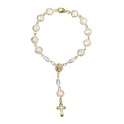 JTQYFI Katholisch Für Die Kreuzfingerkette Rosenkranzfinger Taufe Rosenkränze Weiß Rosenarmband Für Die Taufe Taufe JTQYFI Katholisch Für Die Kreuzfingerkette Rosenkranzfinger Taufe Rosenkränze Weiß Rosenarmband Für Die Taufe Taufe von JTQYFI