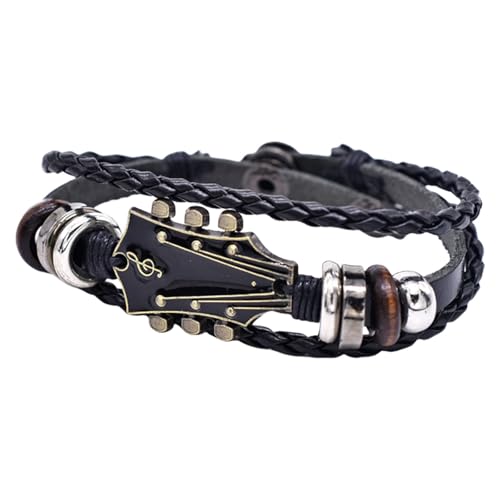JTQYFI Retro Faux Leder Punk Gitarrenarmband Verstellbares Geflochtenes Armband Handgewebten Handgelenkschmuck Für Musikbegeisterte JTQYFI Retro Faux Leder Punk Gitarrenarmband Verstellbares Geflochtenes Armband Handgewebten Handgelenkschmuck Für Musikbegeisterte von JTQYFI