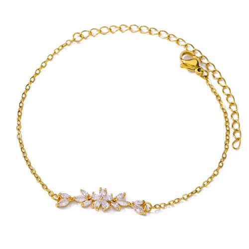 JTQYFI Zirkoniablatt Und Blumenarmband Trendy Frauenarmband Die Zirkoniablüten Und Blätter Für Modeliebhaber Präsentieren JTQYFI Zirkoniablatt Und Blumenarmband Trendy Frauenarmband Die Zirkoniablüten Und Blätter Für Modeliebhaber Präsentieren von JTQYFI