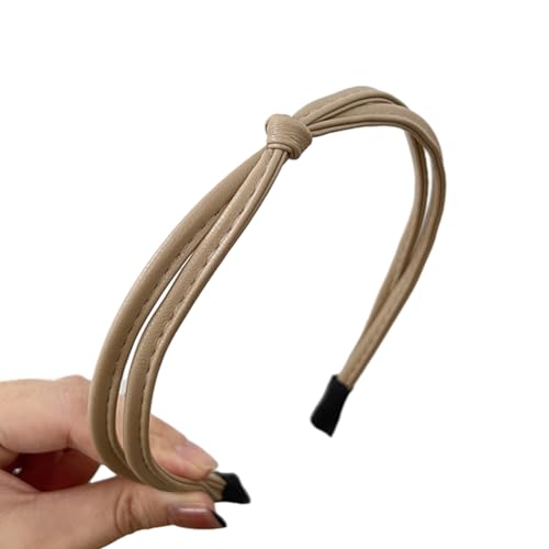 Mode PU Verknotet Stirnband Für Frauen Dinner Party Headhoop Französisch Haarband Weibliche Haar Styling Zubehör Einfache Stirnband von JTQYFI