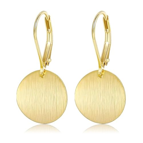 Runde Geometrieohrringe Mit Gold/Silber Finish Bequeme Kreise Scheibenmünze Flach Gebürstete Ohrringe Accessoire Für Damen Runde Geometrieohrringe Mit Gold/Silber Finish Bequeme Kreise Scheibenmünze Flach Gebürstete Ohrringe Accessoire Für Damen von JTQYFI