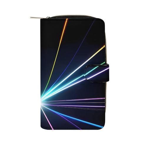 JTREWBV Geldbörse aus PU-Leder, Laser-Lichtdruck, Reißverschluss, Kreditkartenhalter, Reise-Geldbörse, Damen-Clutch mit Ausweisfenster, Laserlicht, 19.7x11x3.5cm, Modern von JTREWBV