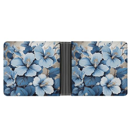 JTREWBV Geldbörse aus PU-Leder für Herren, bedruckt, faltbar, schmal, minimalistisch, Vordertasche, dünn und stilvoll, doppelseitiges Muster, Schwarz , Einheitsgröße, Modern von JTREWBV