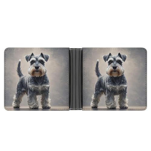 JTREWBV Geldbörse aus PU-Leder für Herren, bedruckt, faltbar, schmal, minimalistisch, Vordertasche, dünn und stilvoll, doppelseitiges Muster, Schwarz , Einheitsgröße, Modern von JTREWBV