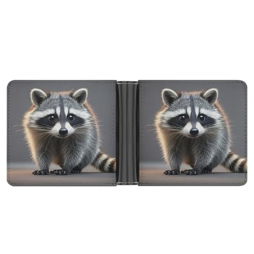 JTREWBV Geldbörse aus PU-Leder für Herren, bedruckt, faltbar, schmal, minimalistisch, Vordertasche, dünn und stilvoll, doppelseitiges Muster, Schwarz , Einheitsgröße, Modern von JTREWBV