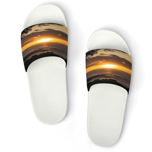 JTREWBV Sommer Hausschuhe Damen Herren Sonnenuntergang Hawaii Strand Druck PVC Home Slippers Duschschuhe Badezimmer Sandalen rutschfest Leicht zu reinigen, Weißer Stil, 44 EU JTREWBV Sommer Hausschuhe Damen Herren Sonnenuntergang Hawaii Strand Druck PVC Home Slippers Duschschuhe Badezimmer Sandalen rutschfest Leicht zu reinigen, Weißer Stil, 44 EU von JTREWBV