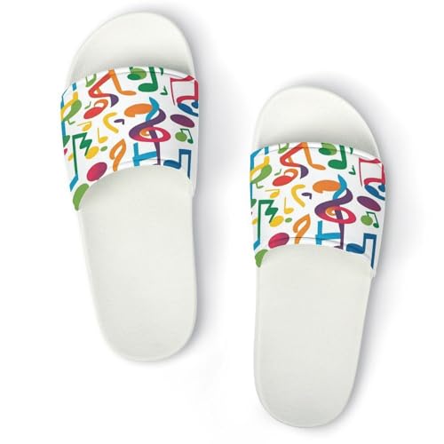 JTREWBV Sommer-Hausschuhe für Damen und Herren, bunt, Musiknoten-Druck, PVC, Hausschuhe, Duschschuhe, Badezimmer, Sandalen, rutschfest, leicht zu reinigen, Weißer Stil, 44 EU JTREWBV Sommer-Hausschuhe für Damen und Herren, bunt, Musiknoten-Druck, PVC, Hausschuhe, Duschschuhe, Badezimmer, Sandalen, rutschfest, leicht zu reinigen, Weißer Stil, 44 EU von JTREWBV