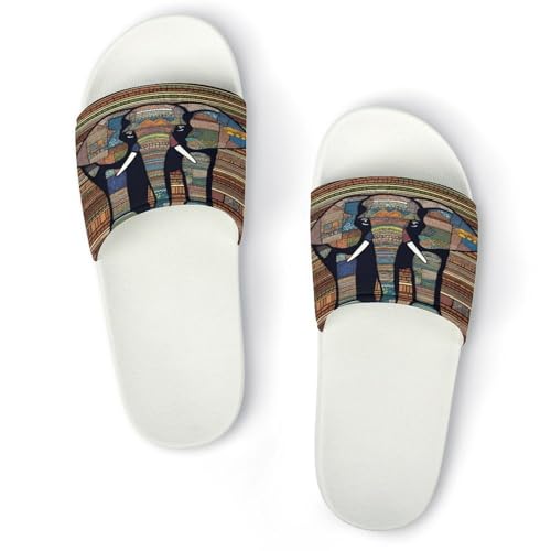 JTREWBV Sommerhausschuhe für Damen und Herren, afrikanischer Elefanten-Druck, PVC, Hausschuhe, Duschschuhe, Bad-Sandalen, rutschfest, leicht zu reinigen, Weißer Stil, 44 EU JTREWBV Sommerhausschuhe für Damen und Herren, afrikanischer Elefanten-Druck, PVC, Hausschuhe, Duschschuhe, Bad-Sandalen, rutschfest, leicht zu reinigen, Weißer Stil, 44 EU von JTREWBV