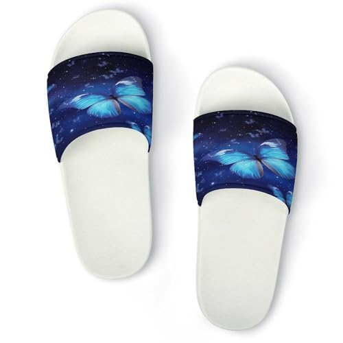 JTREWBV Sommerhausschuhe für Damen und Herren, blau, Sternenhausel, bedruckt, PVC, Hausschuhe, Duschschuhe, Badesandalen, rutschfest, leicht zu reinigen, Weißer Stil, 11.5 UK Men/ 8.5 UK Women Wide JTREWBV Sommerhausschuhe für Damen und Herren, blau, Sternenhausel, bedruckt, PVC, Hausschuhe, Duschschuhe, Badesandalen, rutschfest, leicht zu reinigen, Weißer Stil, 11.5 UK Men/ 8.5 UK Women Wide von JTREWBV