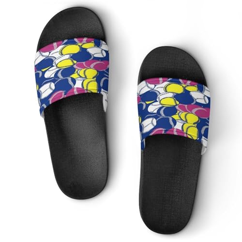 JTREWBV Sommerhausschuhe für Damen und Herren, bunt, Softball-Druck, PVC, Hausschuhe, Duschschuhe, Badezimmer-Sandalen, rutschfest, leicht zu reinigen, Schwarzer Stil, 44 EU JTREWBV Sommerhausschuhe für Damen und Herren, bunt, Softball-Druck, PVC, Hausschuhe, Duschschuhe, Badezimmer-Sandalen, rutschfest, leicht zu reinigen, Schwarzer Stil, 44 EU von JTREWBV