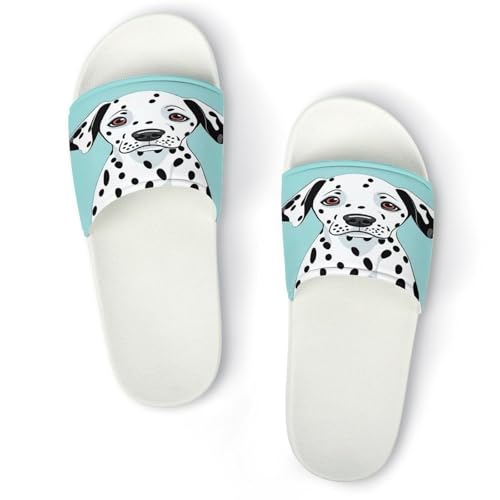 JTREWBV Sommerhausschuhe für Damen und Herren, niedlicher Dalmatiner-Druck, PVC, Hausschuhe, Duschschuhe, Bad-Sandalen, rutschfest, leicht zu reinigen, Weißer Stil, 44 EU JTREWBV Sommerhausschuhe für Damen und Herren, niedlicher Dalmatiner-Druck, PVC, Hausschuhe, Duschschuhe, Bad-Sandalen, rutschfest, leicht zu reinigen, Weißer Stil, 44 EU von JTREWBV