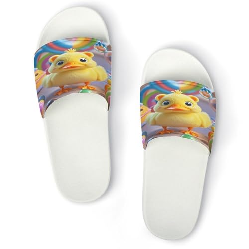 JTREWBV Sommerhausschuhe für Damen und Herren, niedlicher Enten-Druck, PVC, Hausschuhe, Duschschuhe, Bad-Sandalen, rutschfest, leicht zu reinigen, Weißer Stil, 44 EU JTREWBV Sommerhausschuhe für Damen und Herren, niedlicher Enten-Druck, PVC, Hausschuhe, Duschschuhe, Bad-Sandalen, rutschfest, leicht zu reinigen, Weißer Stil, 44 EU von JTREWBV