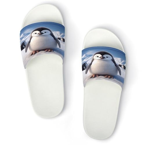 JTREWBV Sommerhausschuhe für Damen und Herren, niedlicher Pinguin-Druck, PVC, Hausschuhe, Duschschuhe, Bad-Sandalen, rutschfest, leicht zu reinigen, Weißer Stil, 44 EU JTREWBV Sommerhausschuhe für Damen und Herren, niedlicher Pinguin-Druck, PVC, Hausschuhe, Duschschuhe, Bad-Sandalen, rutschfest, leicht zu reinigen, Weißer Stil, 44 EU von JTREWBV