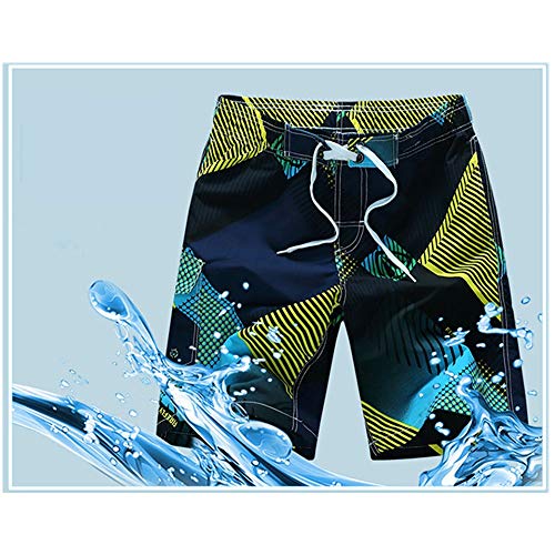 JTRHD Herren Badehose Männer sommer schwimm koffer surfenstämme schnelle trockene surfhose Schnelltrocknend (Farbe : Gelb, Size : 3XL) von JTRHD