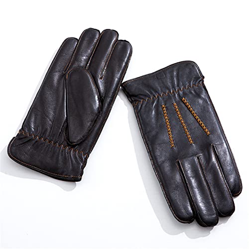 JTRHD Lässige Outdoor-Sporthandschuhe Winterlederhandschuhe Herren Samt-Warmhandschuhe wasserdicht und winddicht Fahren im Winter im Freien (Farbe : Black, Size : L) von JTRHD