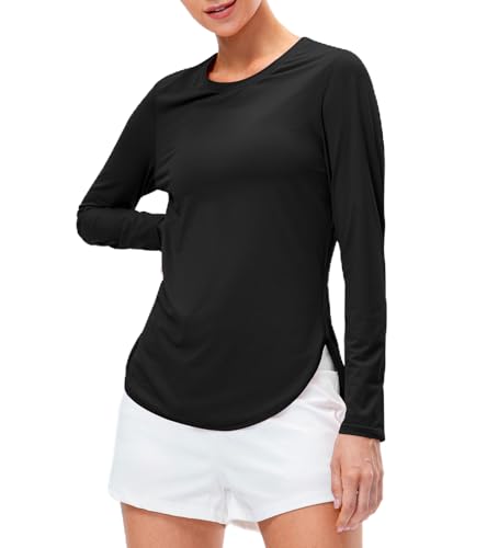 JTSONN Damen Langarm Sportshirt UPF 50+ UV Schutz Laufshirt Schnelltrocknend Wandershirt Leicht Atmungsaktive Sonnenschutz Funktionsshirt Langarmshirts Pullover Yoga Training Sport T-Shirt von JTSONN