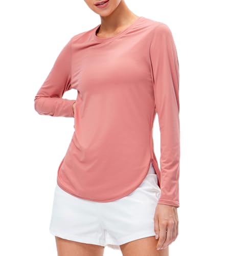 JTSONN Damen Langarm Sportshirt UPF 50+ UV Schutz Laufshirt Schnelltrocknend Wandershirt Leicht Atmungsaktive Sonnenschutz Funktionsshirt Langarmshirts Pullover Yoga Training Sport T-Shirt von JTSONN