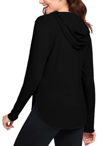JTSONN Damen Langarmshirts UV Schutz Sportshirt UPF 50+ Laufshirt Leicht Atmungsaktive T-Shirt Funktionsshirt Schnelltrocknend Langarm Shirt Hoodie Pullover Wandershirt von JTSONN