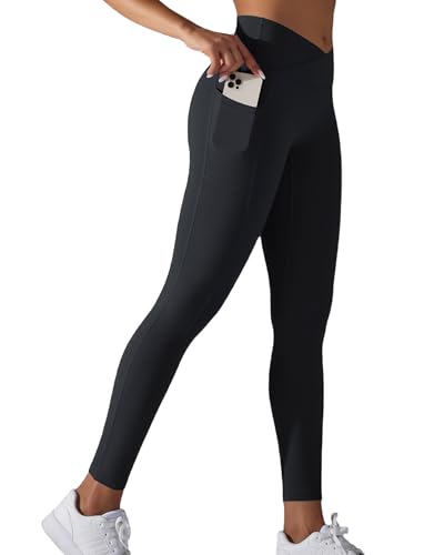 JTSONN Damen Sport Leggings High Waist Bauchweg Sporthose Lang Blickdicht Yogahose mit Taschen Tights Fitnesshose Yoga Gym Laufhose Sportleggins von JTSONN