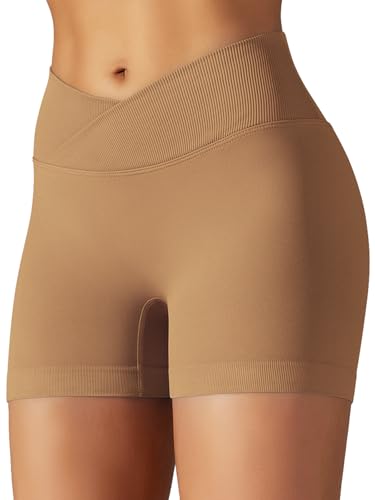JTSONN Sport Shorts Damen V Cross Stretch Gym Short High Waist Yoga Shorts Kurze Sporthose Leggings Butt Lift Workout Sportshorts Nahtlose Radlerhose von JTSONN