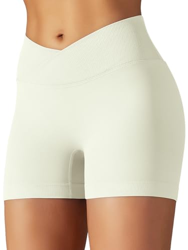 JTSONN Sport Shorts Damen V Cross Stretch Gym Short High Waist Yoga Shorts Kurze Sporthose Leggings Butt Lift Workout Sportshorts Nahtlose Radlerhose von JTSONN