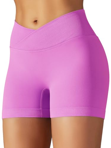 JTSONN Sport Shorts Damen V Cross Stretch Gym Short High Waist Yoga Shorts Kurze Sporthose Leggings Butt Lift Workout Sportshorts Nahtlose Radlerhose von JTSONN