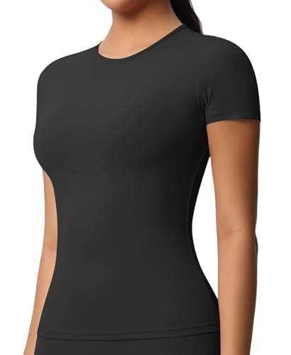JTSONN T Shirt Damen Sport Kurzarm Sportshirt Oberteil Atmungsaktiv Funktionsshirt Rundhals Laufshirt Kompressionsshirt Yoga Gym Top für Workout Running Fitness JTSONN T Shirt Damen Sport Kurzarm Sportshirt Oberteil Atmungsaktiv Funktionsshirt Rundhals Laufshirt Kompressionsshirt Yoga Gym Top für Workout Running Fitness von JTSONN