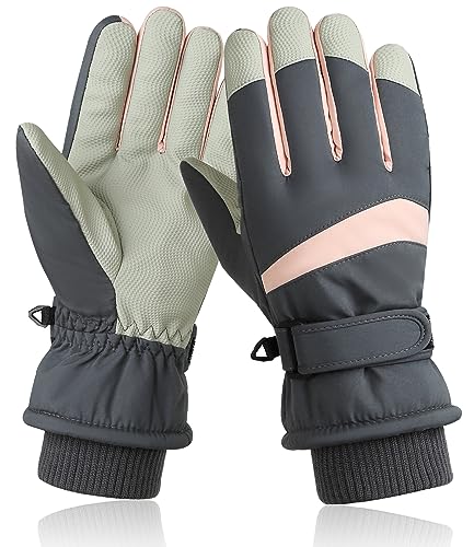 JTSONN Thermo Handschuhe Herren Touchscreen Skihandschuhe Herren Damen wasserdichte Winterhandschuhe Handschuhe Winter Warme Thermohandschuhe Fahrradhandschuhe für Laufen, Skifahren, Radfahren von JTSONN