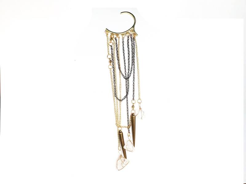 Joshua Tree Quarz Kristall Kronleuchter Manschette - No-Pierce Punk Ohr Wickeln | Boho, Gothic, Festival, Mermaid Hochzeit Schmuck Festival von JTrockandlotus