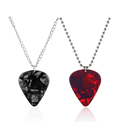 JUAEYIDDS 2 Stück Gitarre Pick Pendant Gitarre Schmuck Anhänger Plektron Halskette Gitarre Fremder Things Hellfire Club Halskette Gitarre Pick Halskette für Frauen Männer JUAEYIDDS 2 Stück Gitarre Pick Pendant Gitarre Schmuck Anhänger Plektron Halskette Gitarre Fremder Things Hellfire Club Halskette Gitarre Pick Halskette für Frauen Männer von JUAEYIDDS