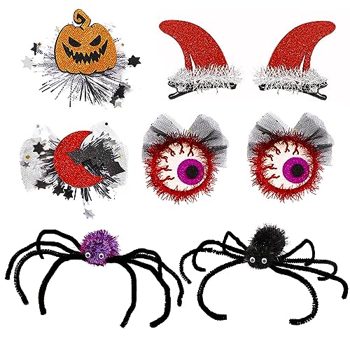 8 Stück Halloween Haarnadeln Clips Halloween Spinne Haarspange Kinder Halloween Haarspange Halloween Party Haarspange Requisiten Cartoon Halloween Haarspangen Für Mädchen Frauen (B) von JUAEYIDDS