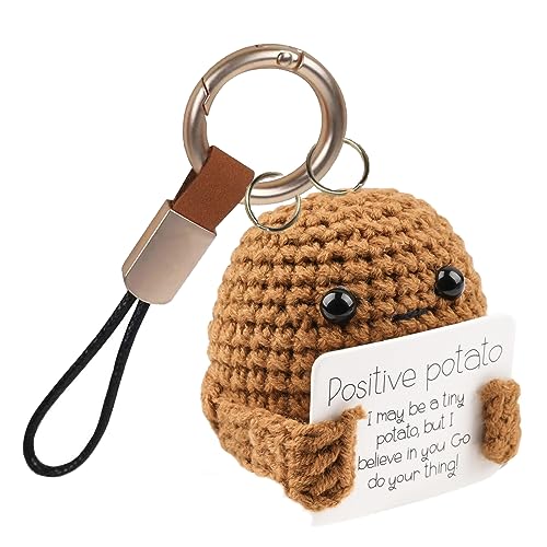 JUAEYIDDS Positive Potato Mini Kartoffelspielzeug Handgemachter Schlüsselanhänger Auto Schlüsselring Pocket Hug Mini Plüsch Wolle Kartoffel Christmas Geburtstagsgeschenk Partydekoration (P) von JUAEYIDDS