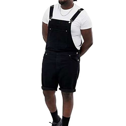 Arbeitshosen Männer Latzhose Kurz Herren Denim Latzhose Overalls Jeanshose kurze Hose Männer Retro Jumpsuit Jeansoverall Arbeitshosen Pocket Jeans Taschen Herren Denim Latzhose Overalls Jeanshose von JUANMAO