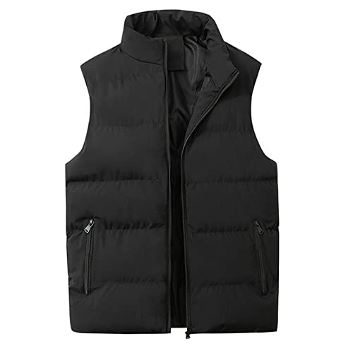 Herren Übergangsjacke Bodywarmer Outdoor Herren Stehkragen Weste Outdoor Sommer Steppweste Schwarze Sportweste Freizeitjacke Männer Weste Freizeit und Arbeit Herren Weste Steppweste Schwarz XL von JUANMAO