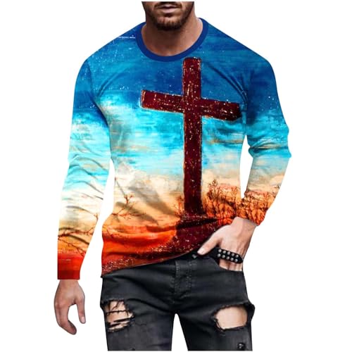 Hoodie Herren Kreuzen Drucken, Herren Kapuzenpullover Dicke warme Jacke Hoodie Herren Jacke Kapuzenpullover Herren Rundhals Pullover Casual Knit Basic Shirt Pullover Dünne Hoodies-Jacke für Herren von JUANMAO